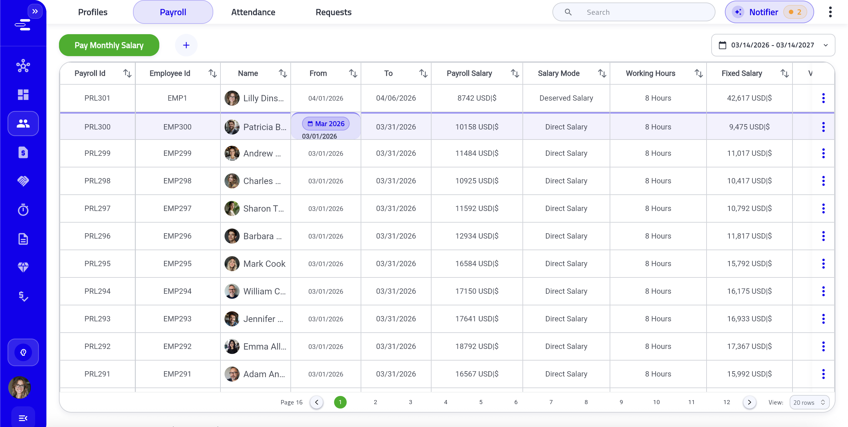 Stark payrolls module workspace